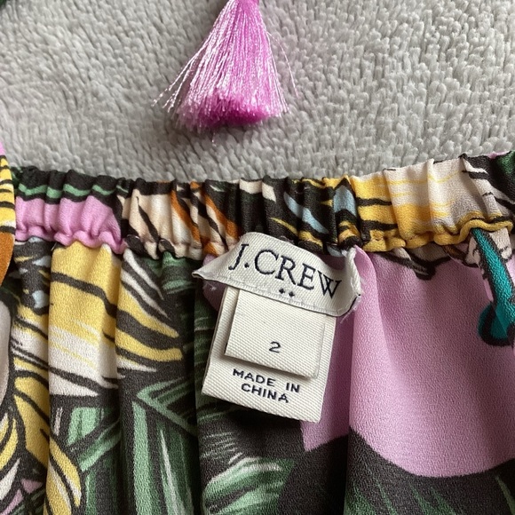 J. Crew Factory Island Floral Printed Tie Cold Shoulder Resort Top Blouse Sz 2 - Picture 3 of 13